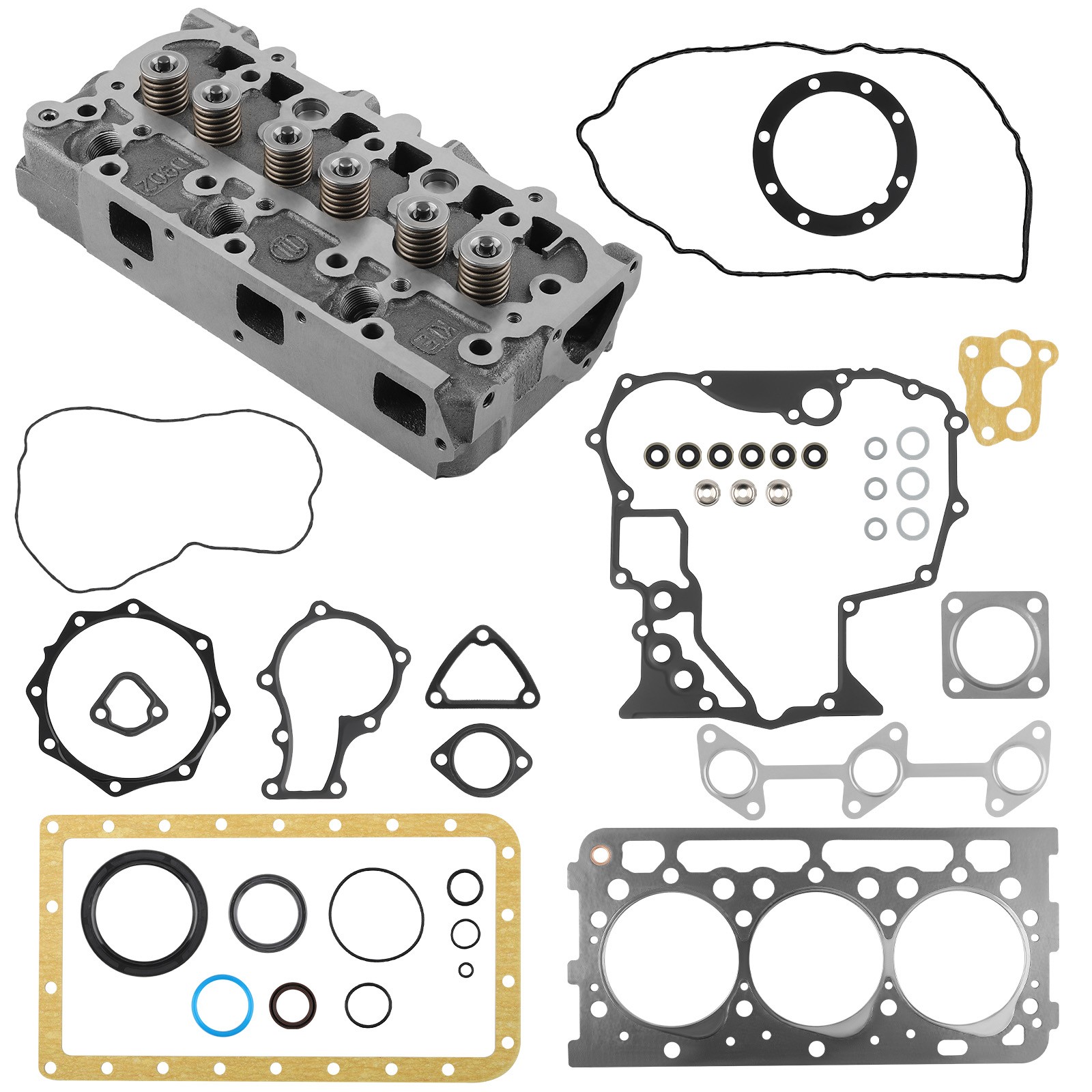 Complete Cylinder Head & Gasket Kit For Kubota D902 1G962-03045 1G90-03040