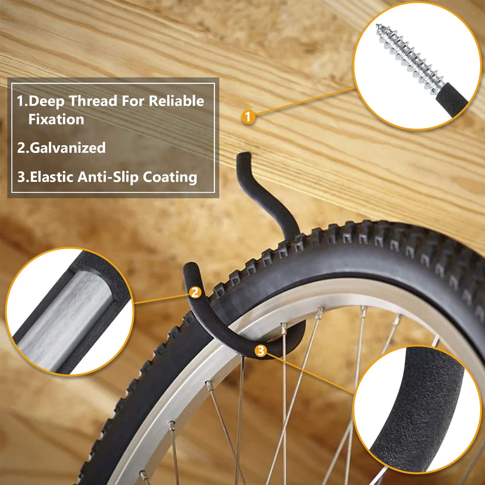 Road Bike Hooks for Garage Wall, 6 Pack Heavy Duty Bicycle Hangers for Hanging