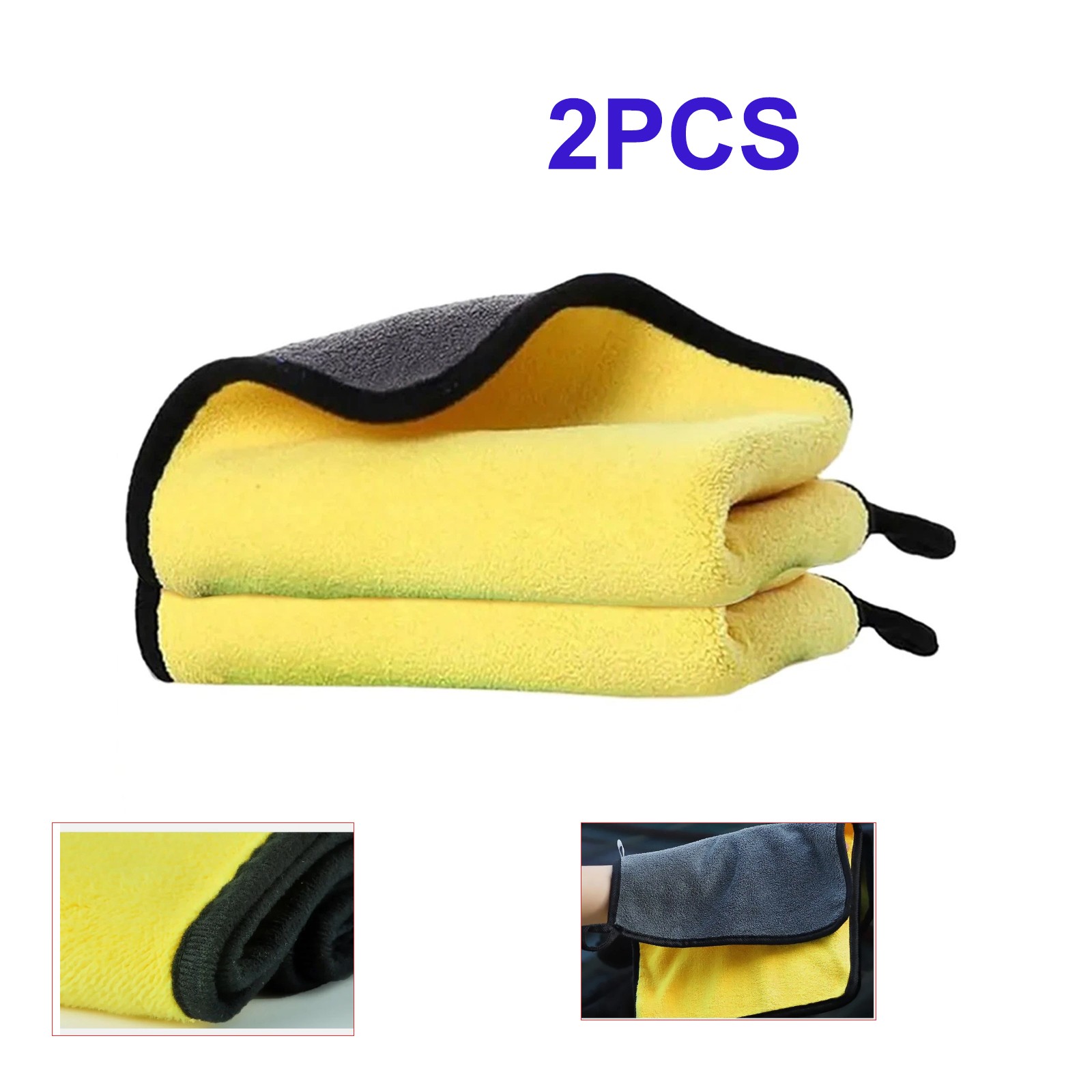 2/10/50 Pack Microfiber Cleaning Towels For Car Wash Drying Detailing