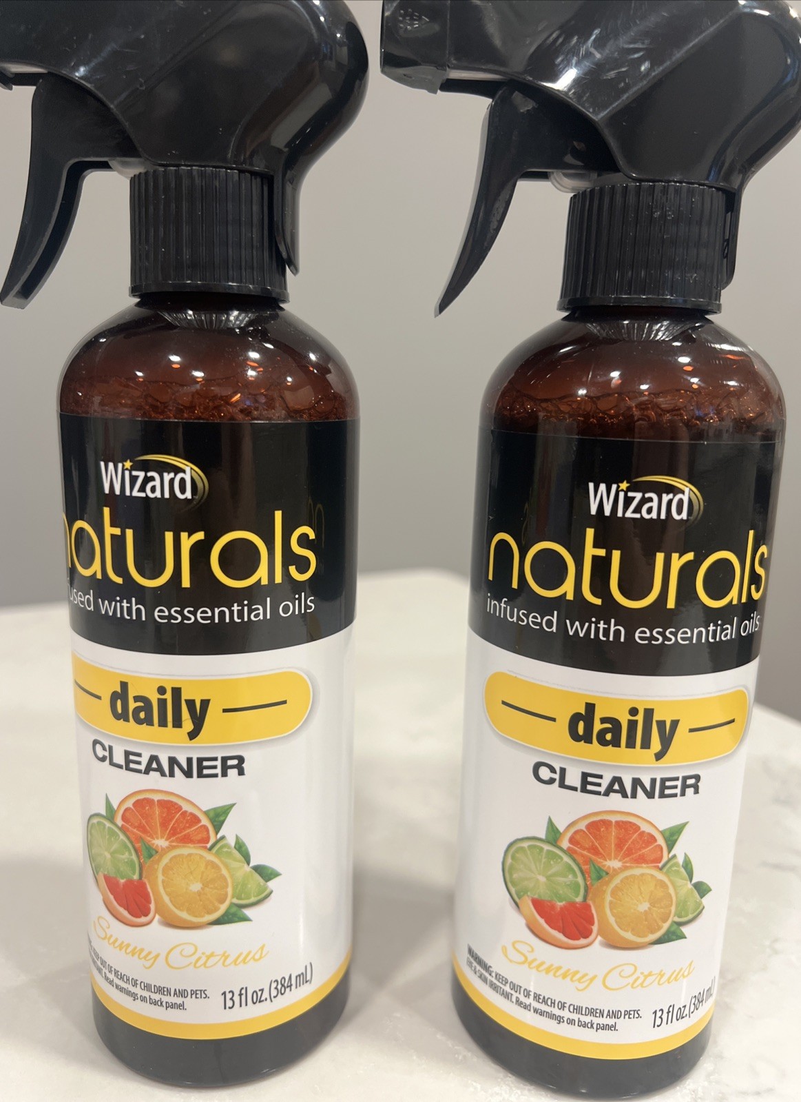 Wizard Naturals In W/Essentials Oils Daily Cleaner Sunny Citrus 13oz 2 Bottles
