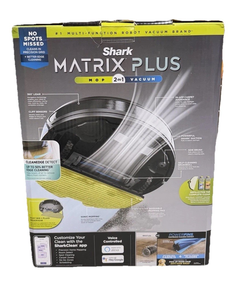 Shark Matrix Plus 2-in-1 Robot Vacuum Sonic Mop WiFi Mapping Self Cleaning