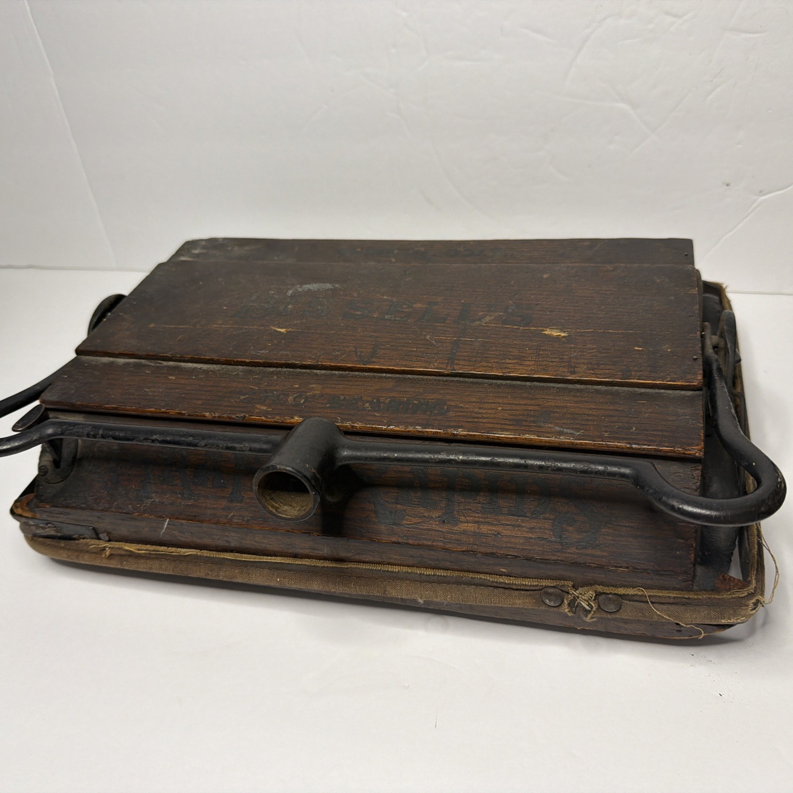 Antique Grand Rapids Wooden Bissell Push Carpet Floor Sweeper Vacuum Head Only