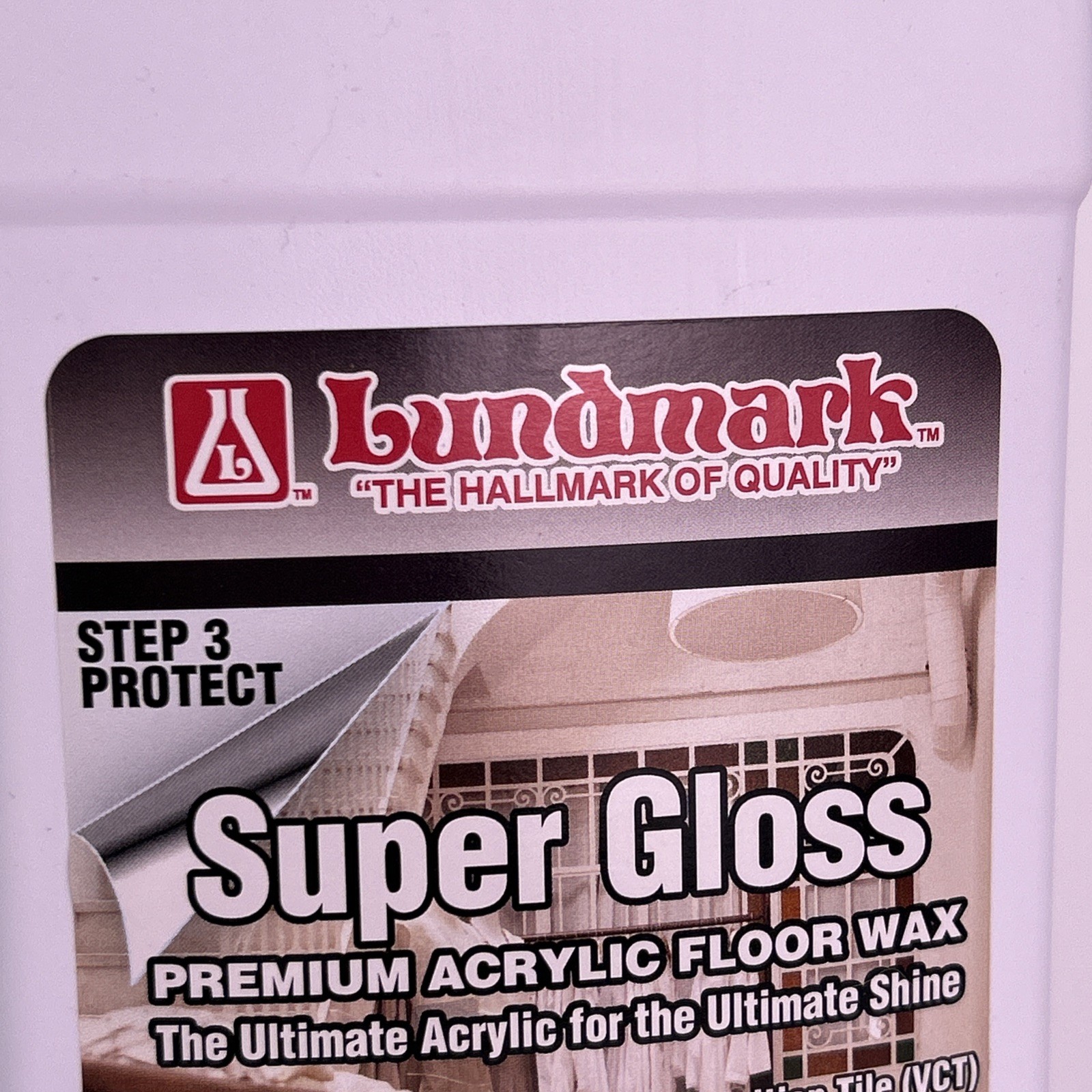 Lundmark Super Gloss Acrylic, Extra Heavy-Duty Hard Finish Floor Wax, 32-Ounce,