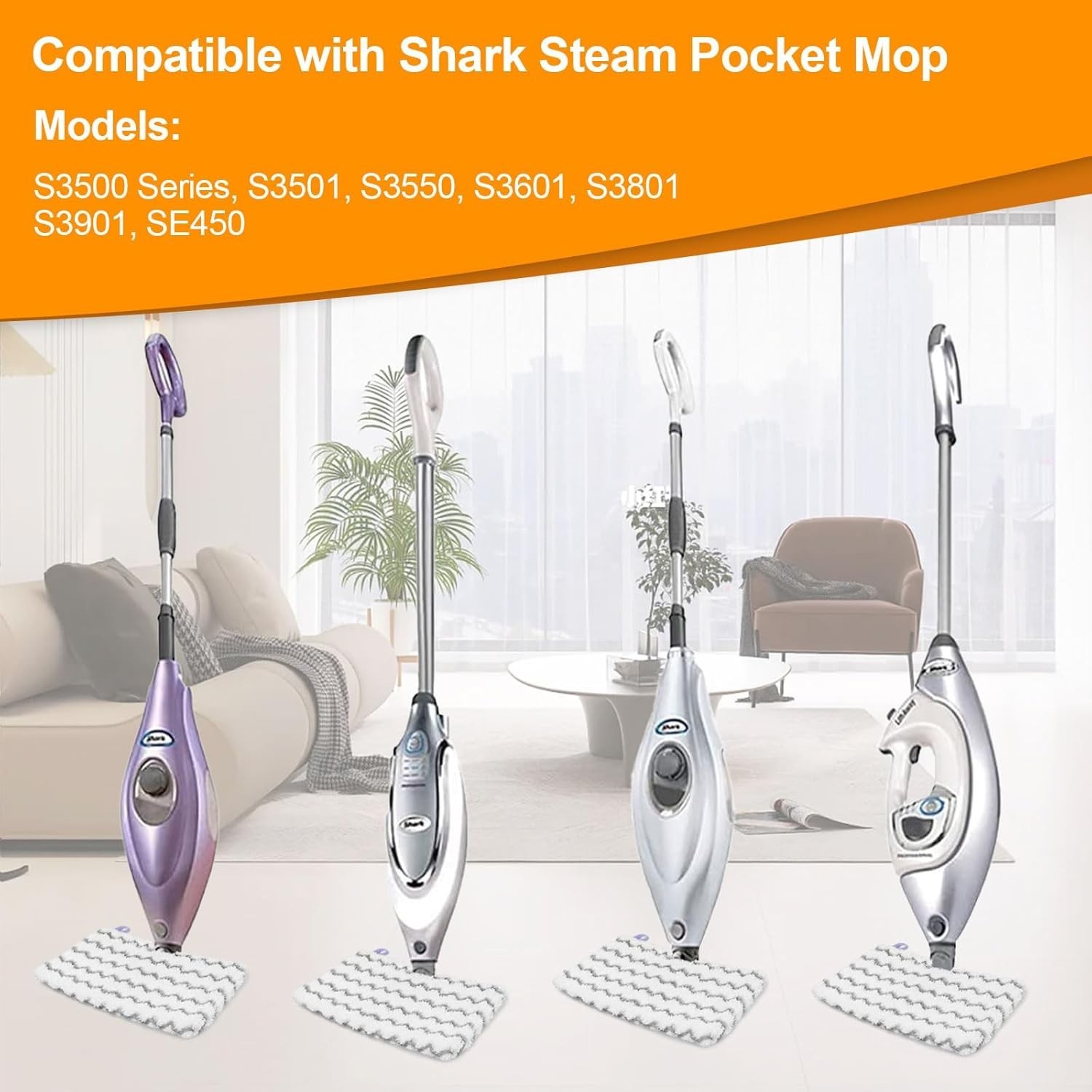 6 Pack S3501 Steam Mop Replacement Pads for Shark Steam Pocket Mop S3601 | S3501