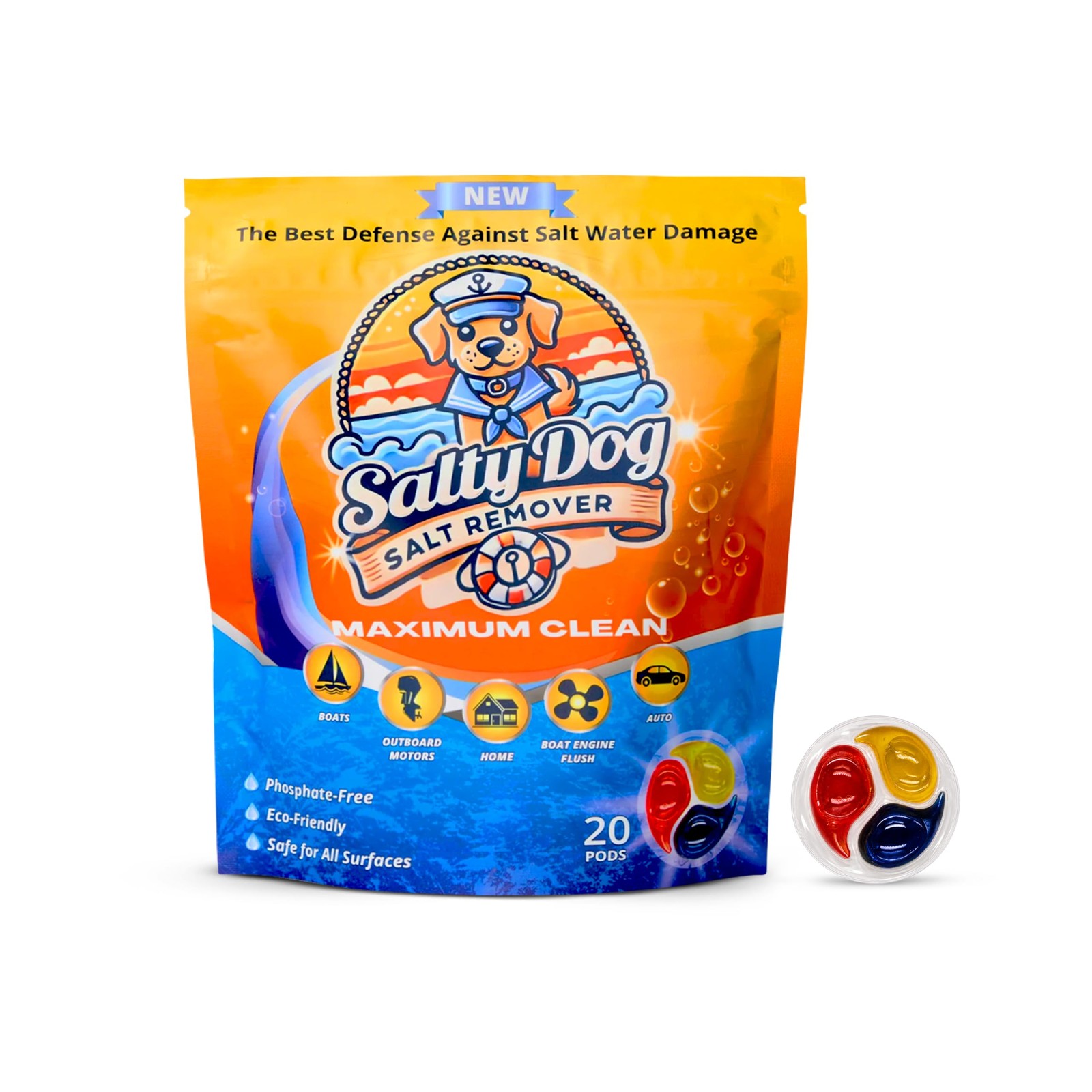 D Vein Salty Dog Salt Cleaner Pods All-Purpose Salt Remover & Wash Solution
