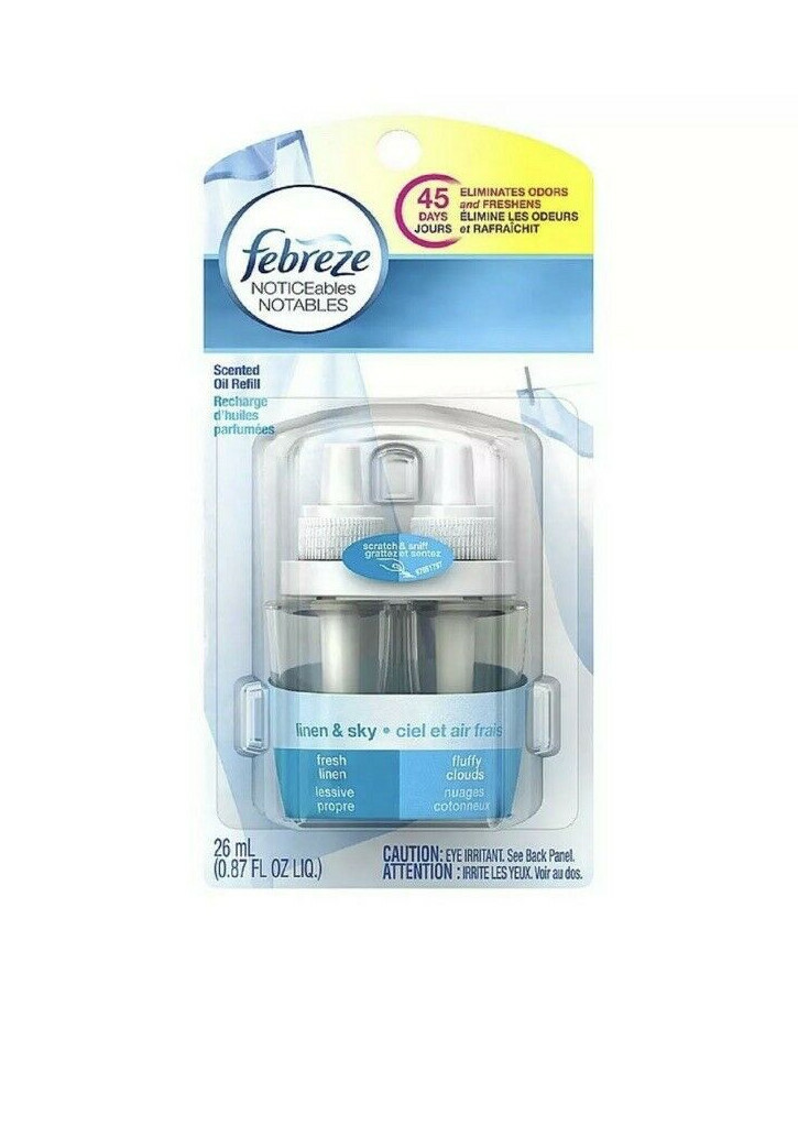Febreze NOTICEables Dual Refill Scented Oils, Linen – Sky 0.87 oz – 1 PACK