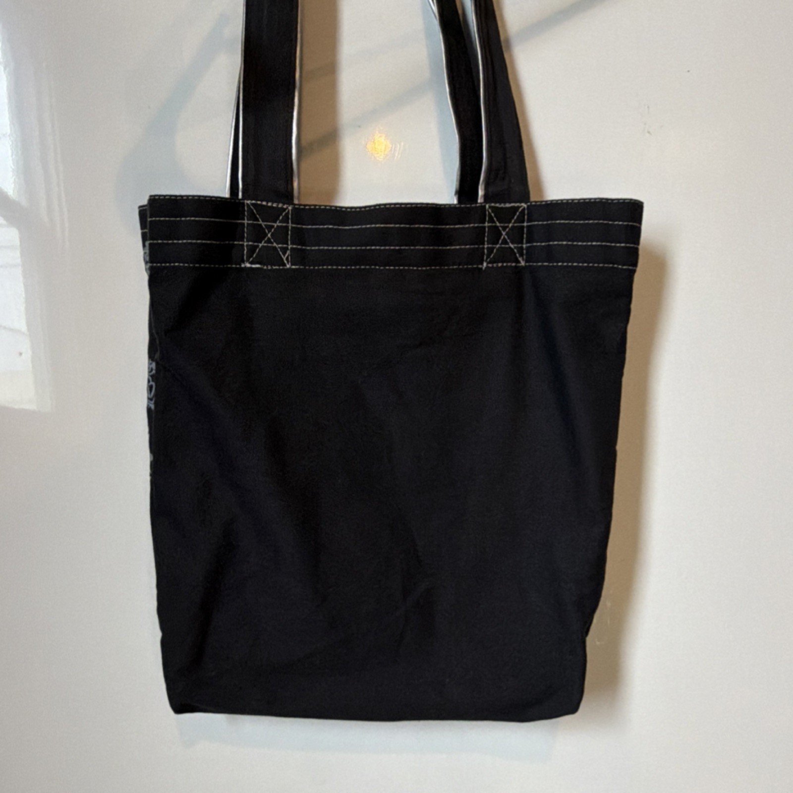 Jonas Brothers Reusable Canvas Shopping Bag Foldable Black All-Over Pattern