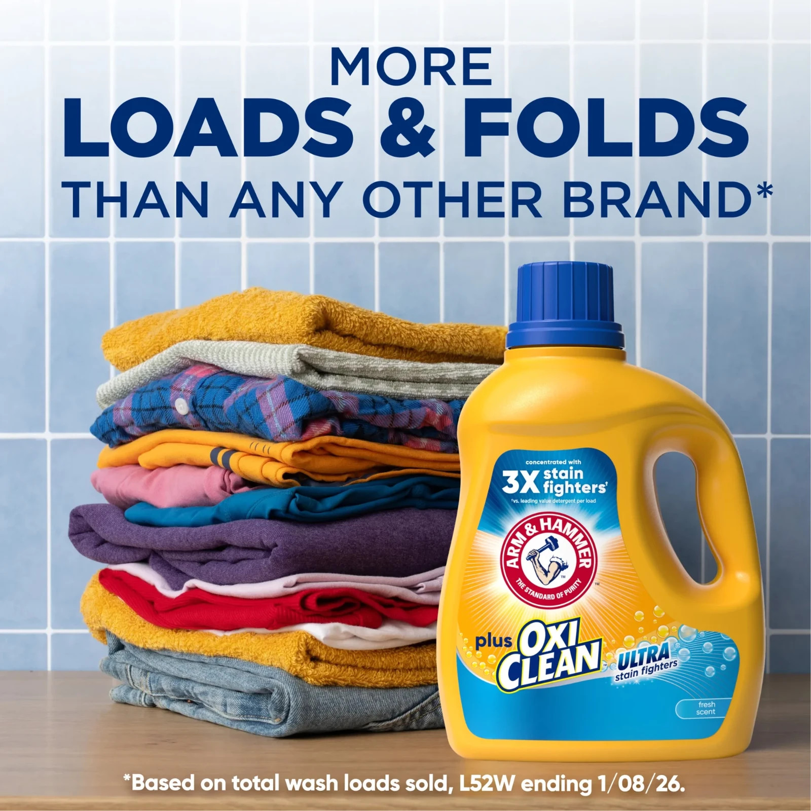 ARM & HAMMER Plus OxiClean Stain Fighter Liquid Detergent, Fresh Scent, 32.5 Oz