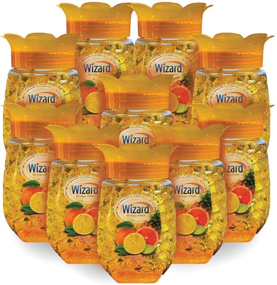 PACK OF 12 – WIZARD Odor Eliminator Gel Beads (12 oz each) – Tropical Citrus