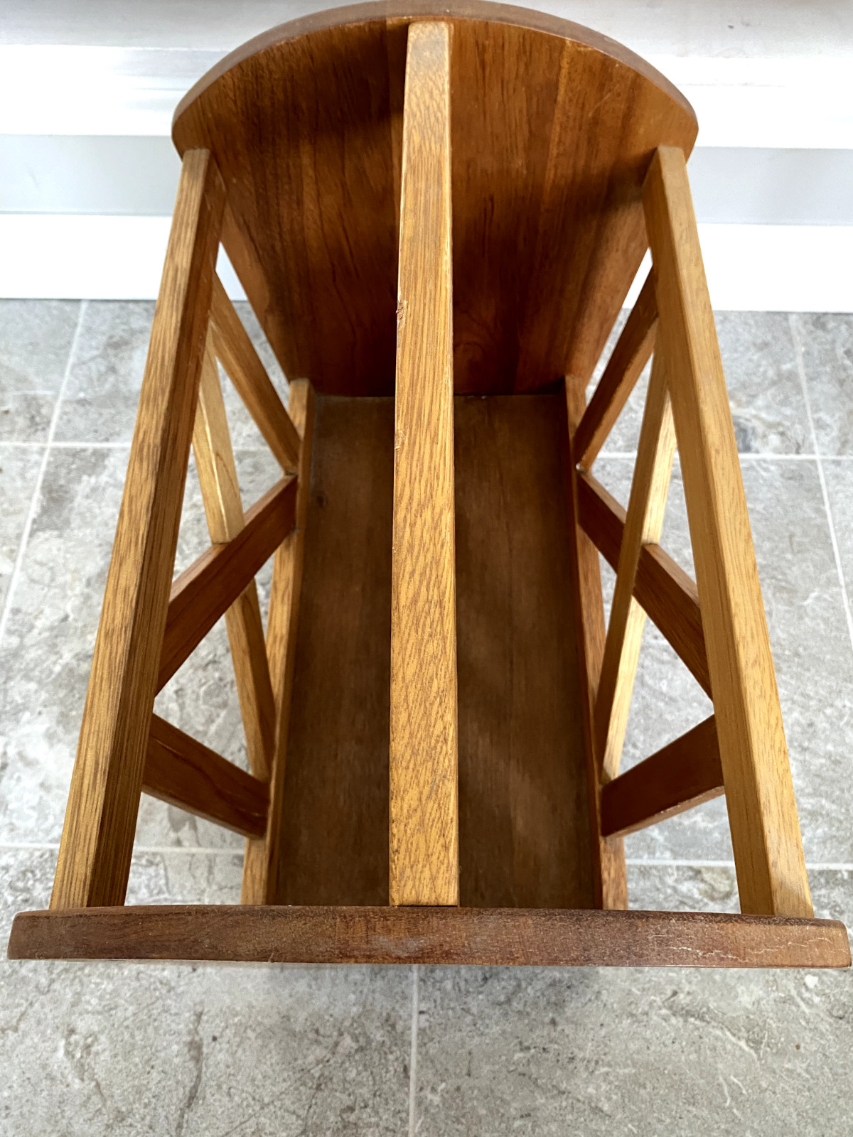 Exotic Wood Magazine Rack Made in Malaysia, Beautiful Condition!