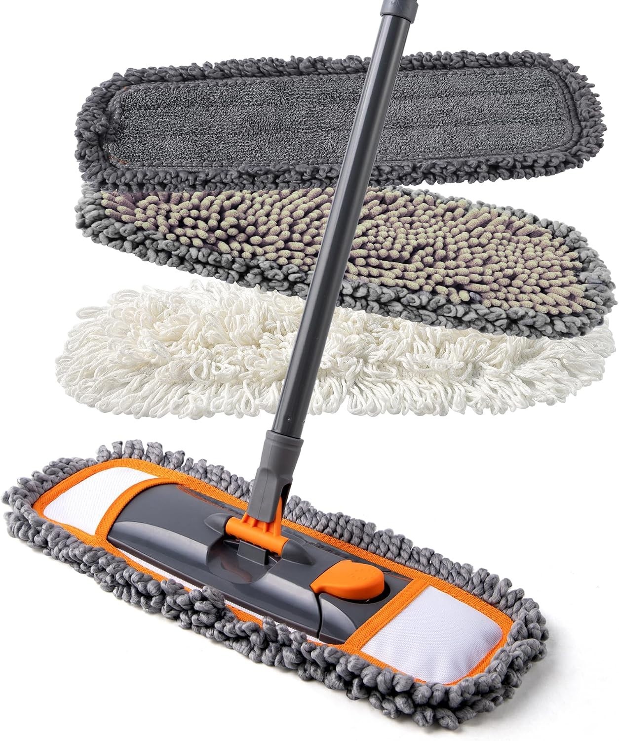 Lightweight Extendable Dust Mop for Hardwood, Tile & Marble Floors – 3 Pads