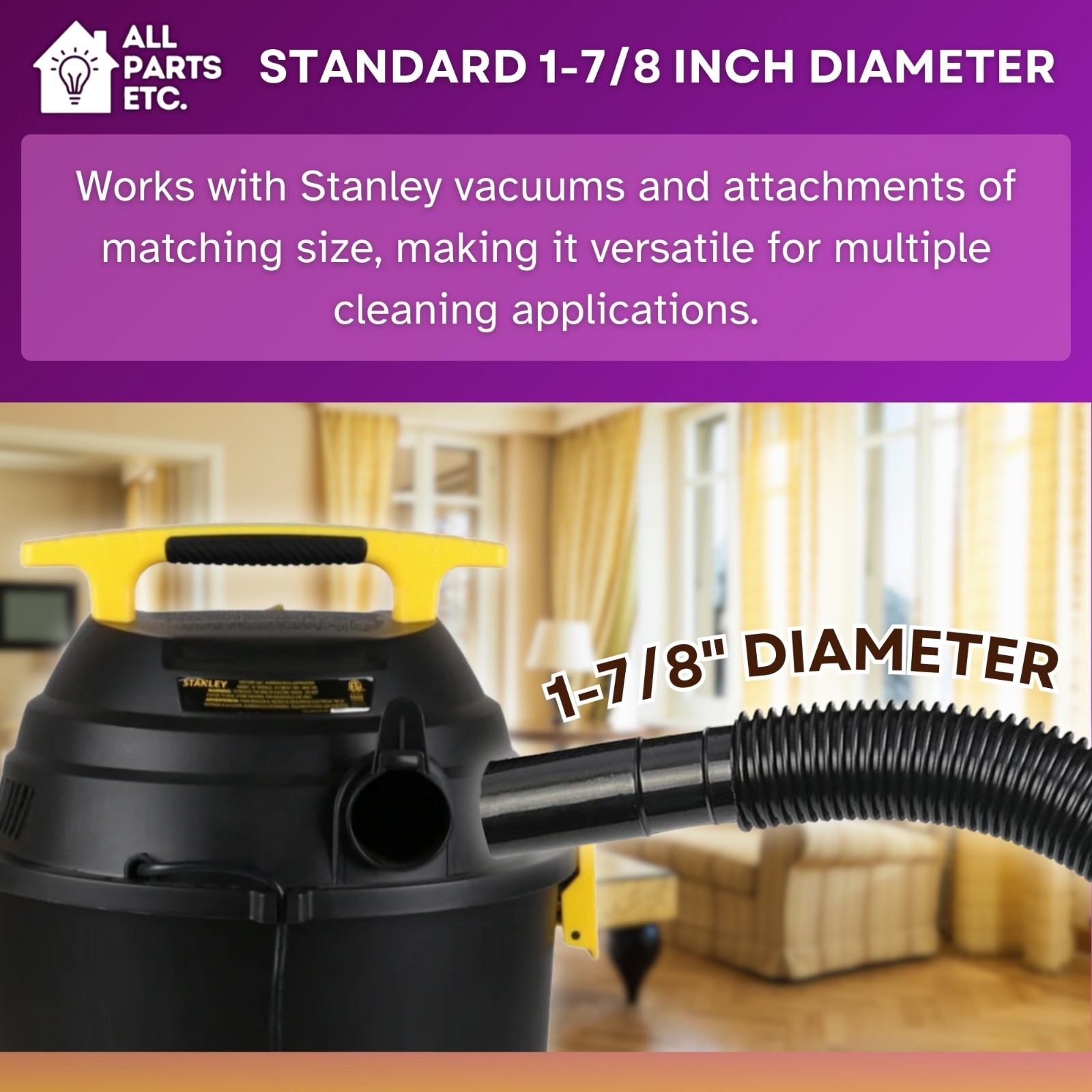Stanley 20-1300 Wet & Dry Vacuum H 5-Foot Vacuum Extension Hose for SL18910P-3