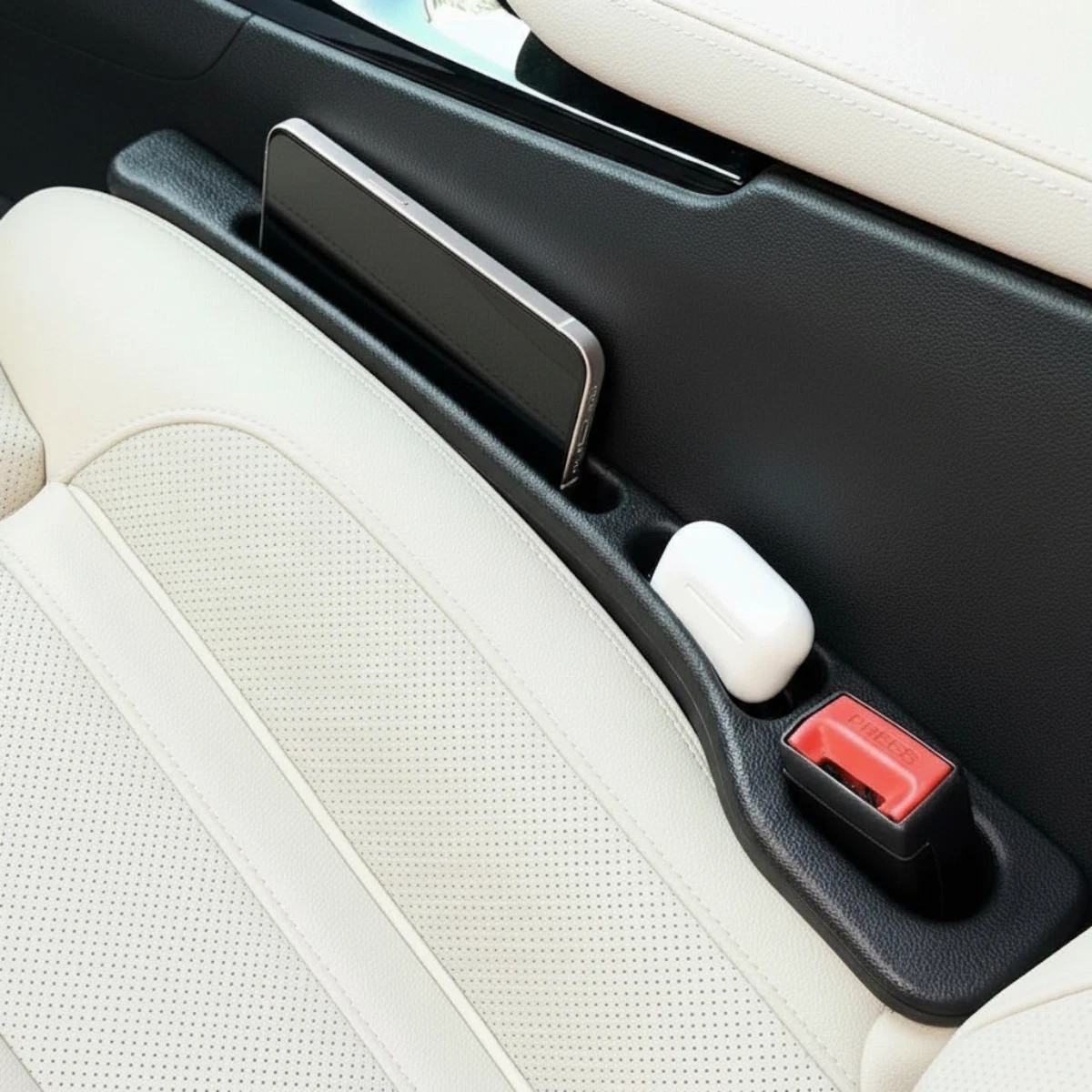 Car Seat Gap Filler Leather Multifunctional Accessories with Storage Organizer