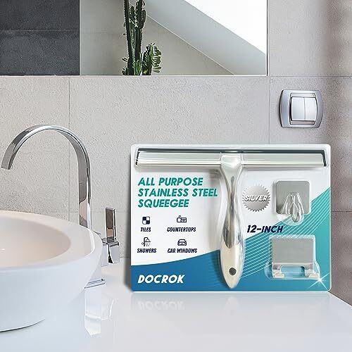 All-Purpose Stainless Steel Shower Squeegee for Assorted Colors , Sizes