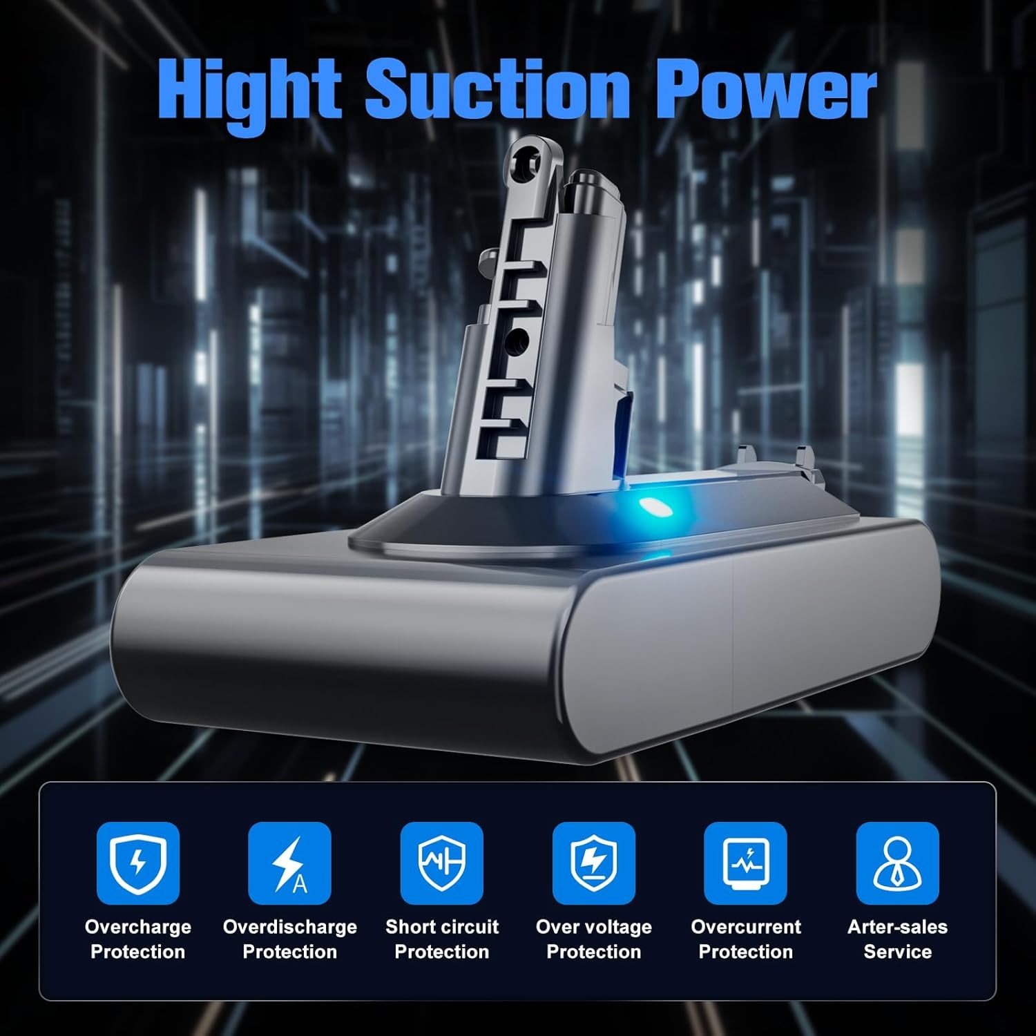8000mAh 25.2V Screw-in Battery for Dyson V11 SV14 Absolute V11 Animal Vacuum