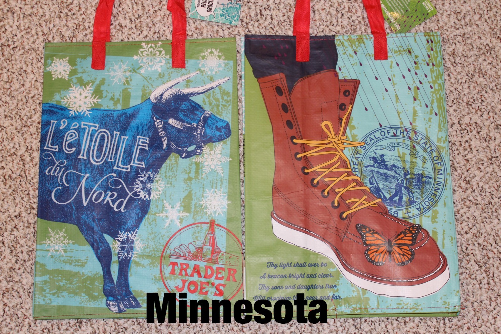 UPICK 5(20Choices) Trader Joe’s ECO Reusable Shopping Grocery Gift Tote Bags NWT