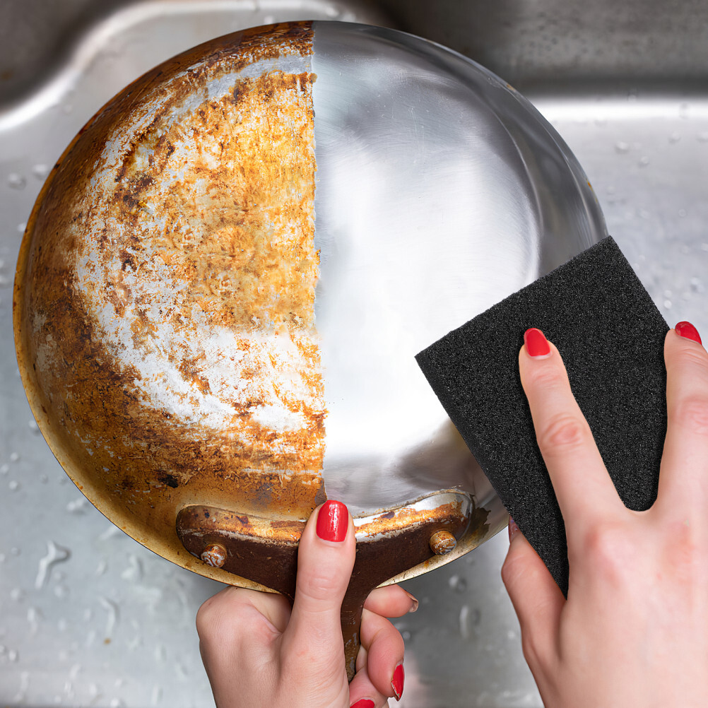 5PCS melamine sponge foam pads sanding sponge kitchen cleaning sponge Black