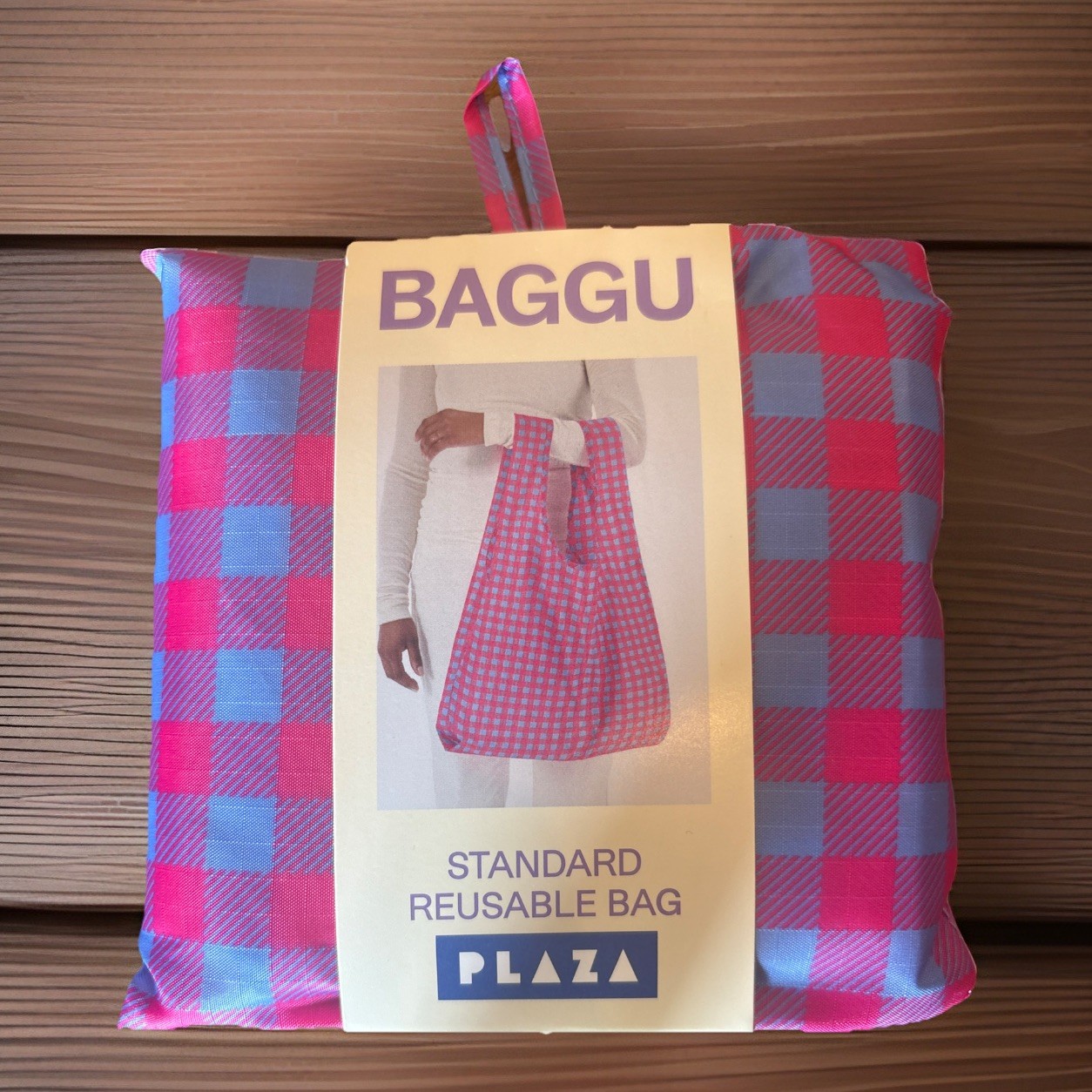 BAGGU Standard Eco Bag PLAZA Exclusive Japan Gingham Check Pink Blue New