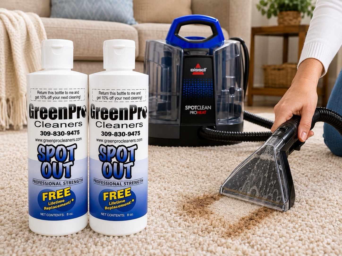 Spot Out Professional Strength Carpet Stain Remover 8 oz – 2 Bottles