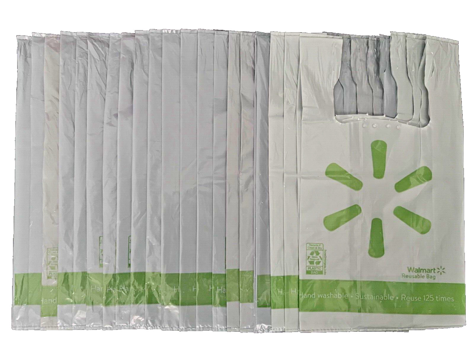 20 WALMART Reusable Plastic Bags Lot Supermarket Grocery Shopping Arts & Crafts❤