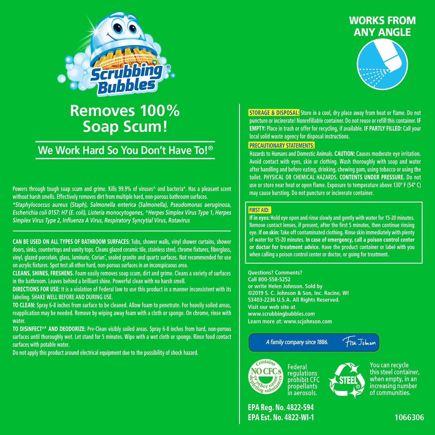 Scrubbing Bubbles Foaming Bathroom Cleaner, Rainshower (25 oz., 4 pk.)