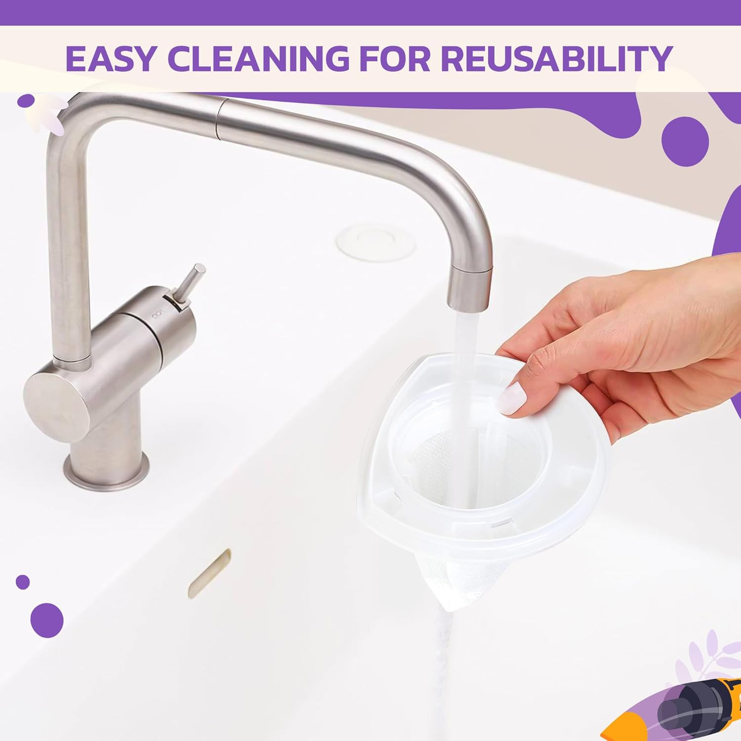 8 Pcs Reusable Black and Decker Filters for Hand Vac – Washable & Reusable VF110