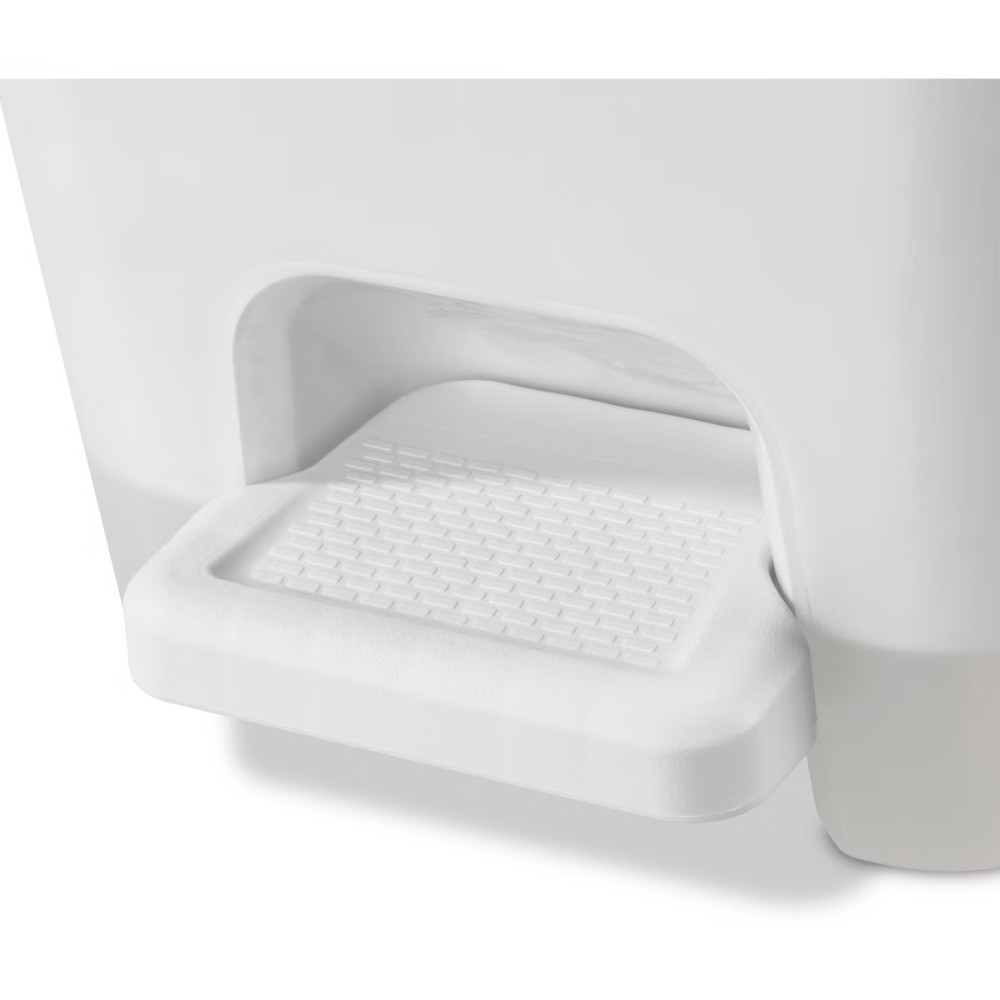 2.7gal Clear Step Trash Can, Pedal-Operated Rectangle Bathroom Indoor