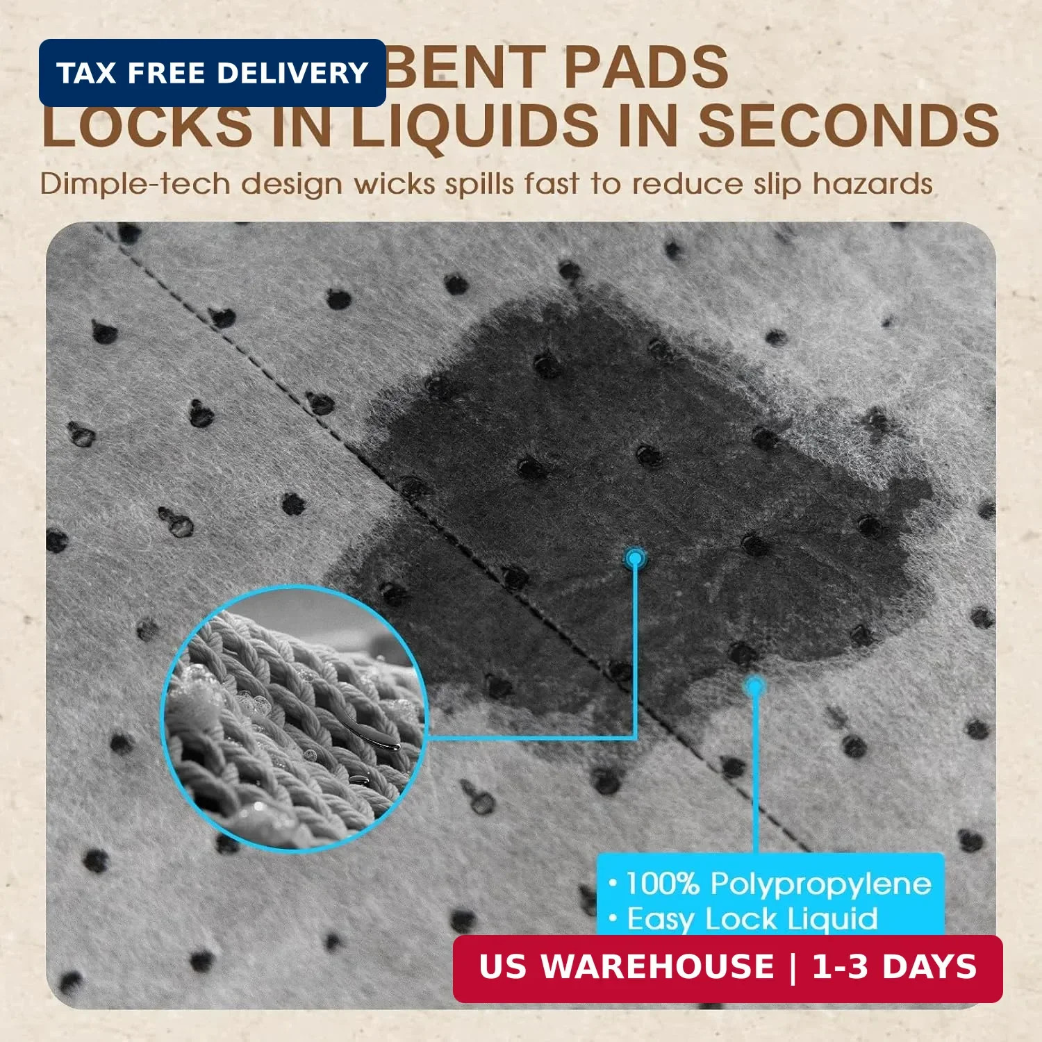 Oil Absorbent Pads Roll, Oil Absorbent Mat 15″ x 50′ Heavy Duty for Industrial G