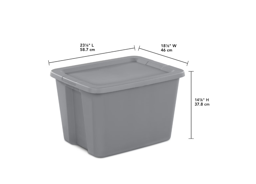(4 pack) Large Storage Bin, 18 Gallon Plastic Storage Container with Snap-On Lid