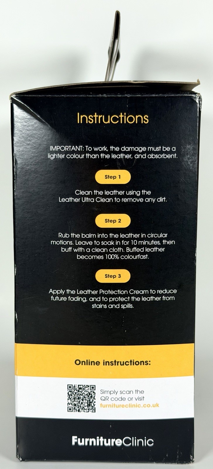 Furniture Clinic Leather Complete Restoration Kit Dark Brown Cleaner Balm Cream