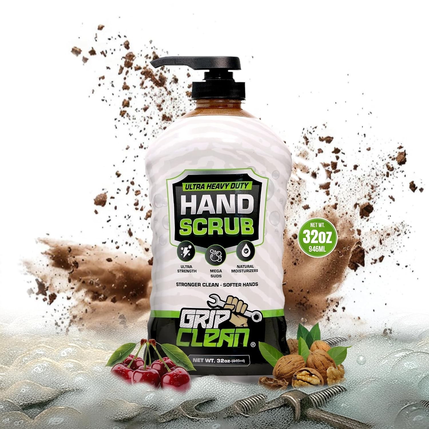 Grip Clean Heavy Duty Hand Cleaner for Mechanics – Natural Pumice & Clay-Infused