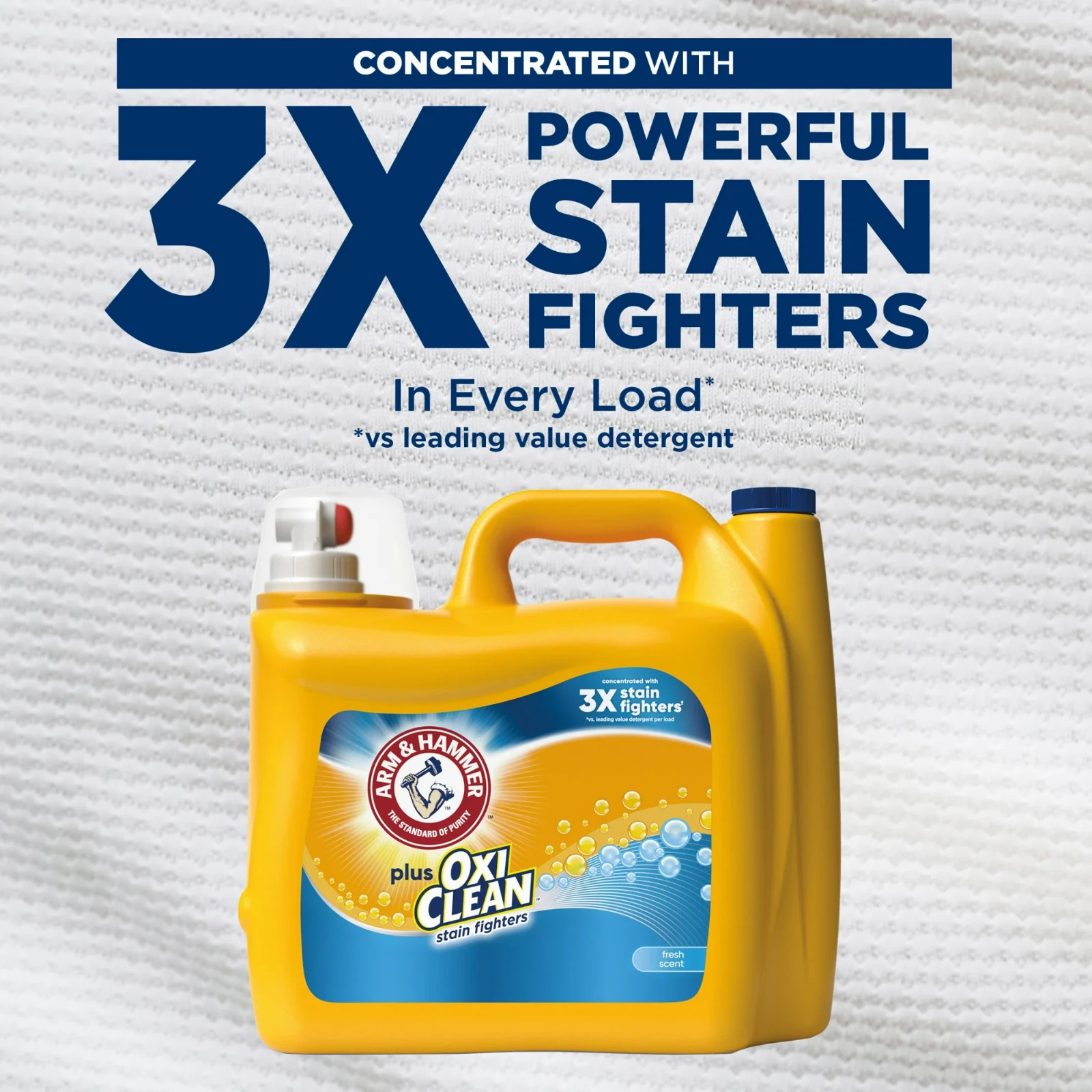 (3 pack) ARM & HAMMER Plus OxiClean Liquid Laundry Detergent, Stain Remover