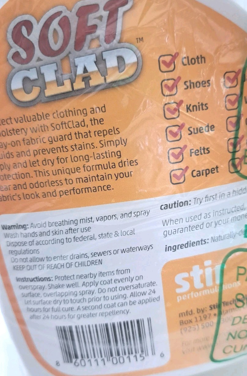 SOFT CLAD Extra Strength Fabric Protector 32oz Bottle PFAS-Free Formula NEW