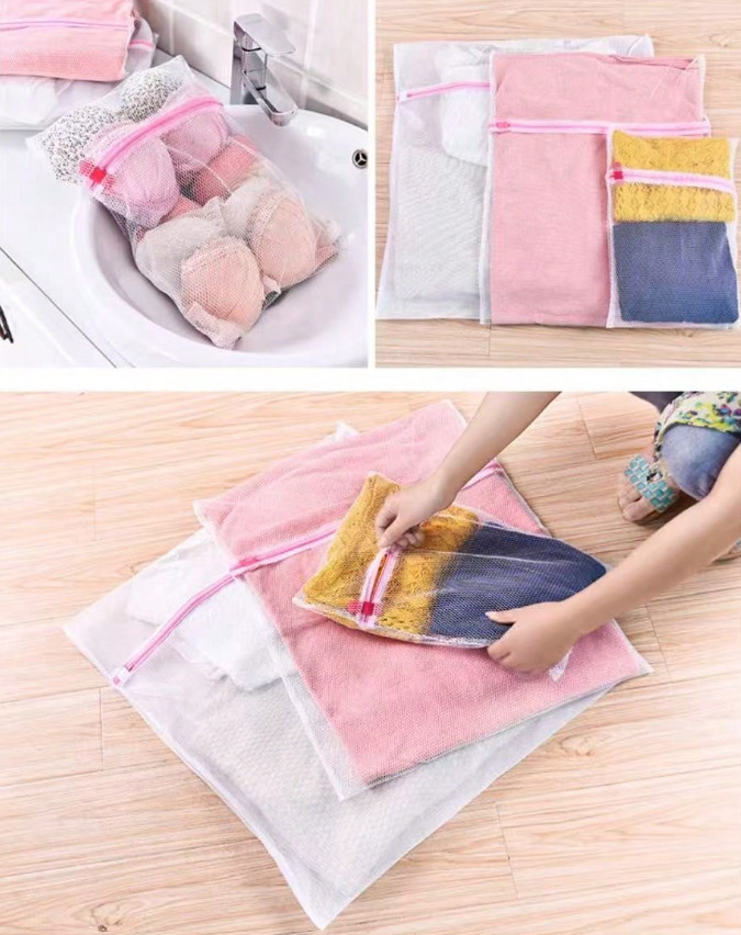 Zipper Mesh Laundry Bag for Bras & Underwear 11.8 × 15.7 in Washing Machine Safe