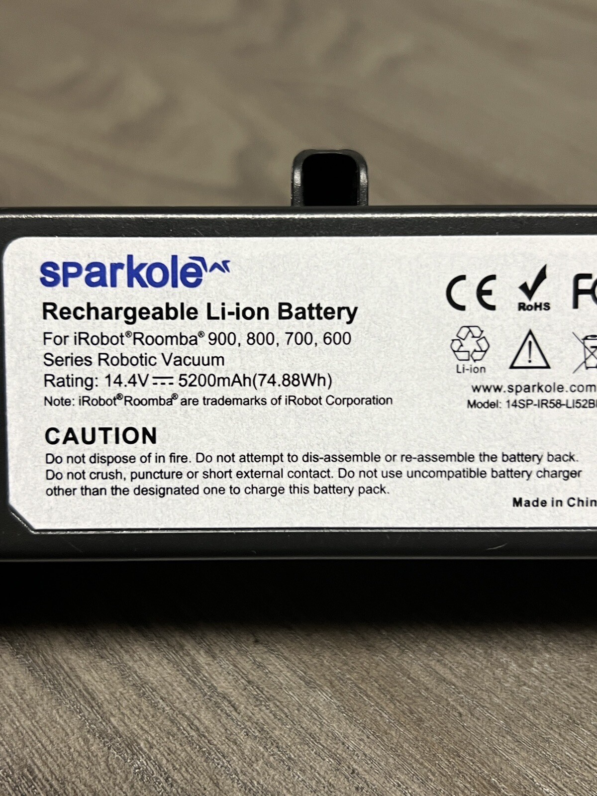 SPARKOLE 14.4V 5200mAh Lithium Ion Battery Compatible with iRobot Roomba