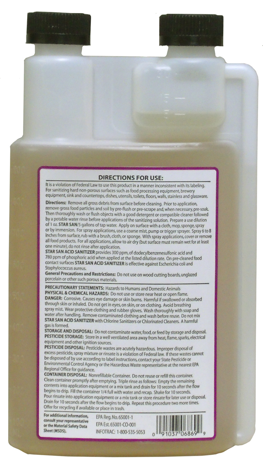 32 oz Five Star Star San No-Rinse Sanitizer for Home Brewing Wine and Beer