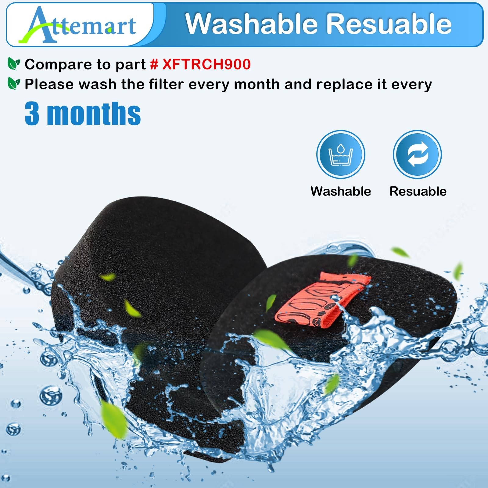 4 Pack CH951 Foam Felt Filter for Shark UltraCyclone Pet Pro Plus Cordless