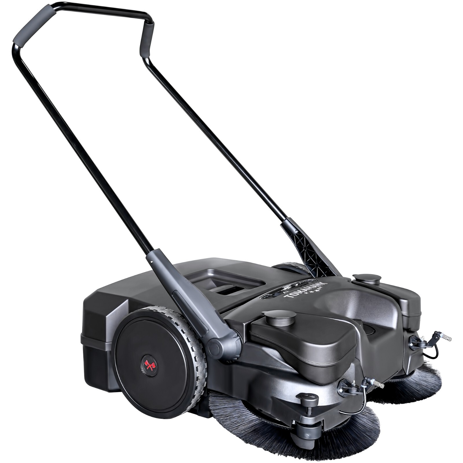 30″ Battery Powered Push Sweeper Triple Brooms Electric Drive Dust Suppression