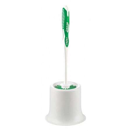 Libman 34 Toilet Brush With Caddy, 5 1/2 In Brush Length, Polypropylene Handle,