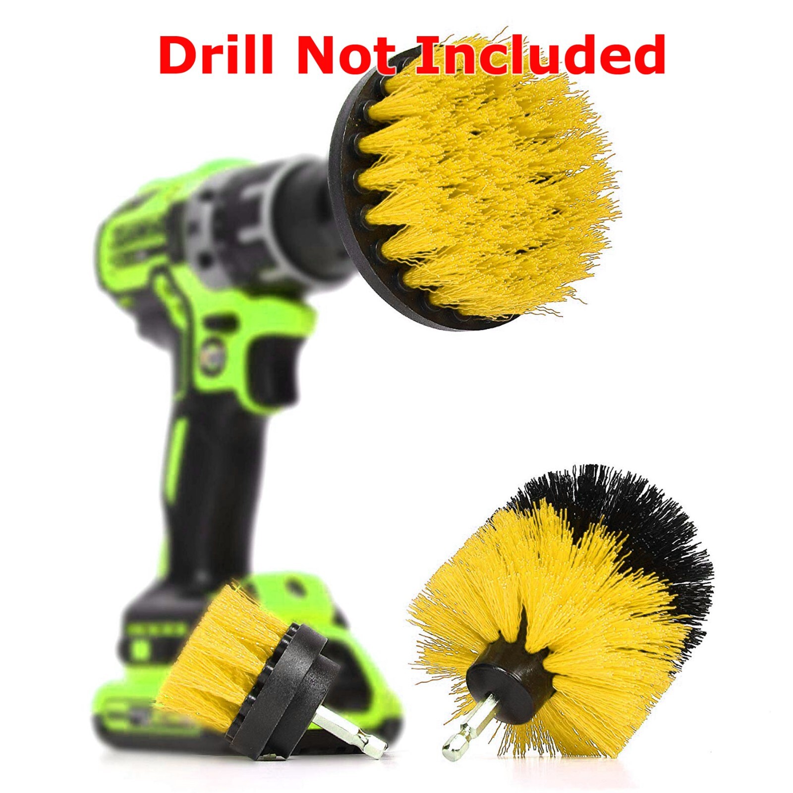 5Pack Drill Brush Attachment Set-Car Interior Detailing Kit，Power Scrubber Brush
