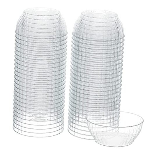 6 Oz Clear Plastic Small Bowls – 50 Pack Disposable Heavy Duty 6 OZ 50.0