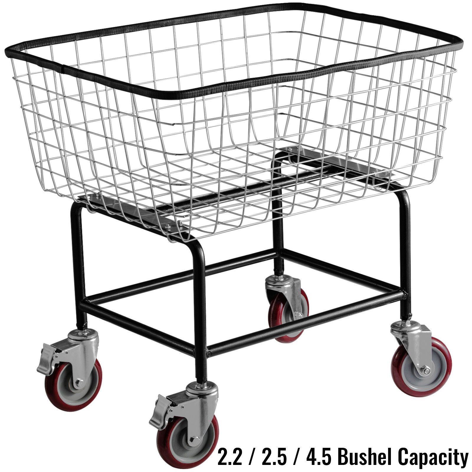 VEVOR Wire Laundry Cart Wire Laundry Basket 2.2 / 2.5 / 4.5 Bushel Heavy Duty