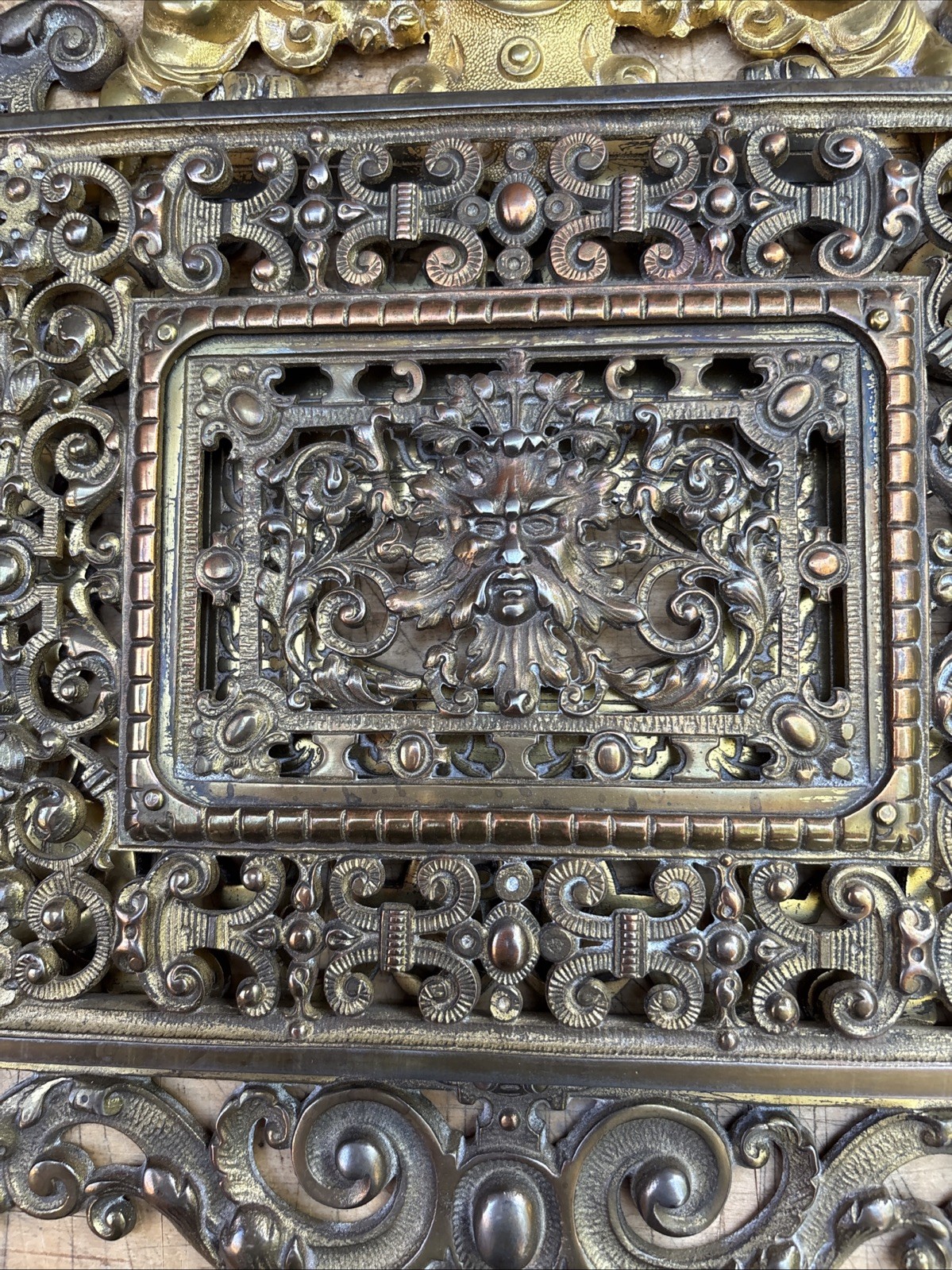 Antique Ornate Renaissance Design Solid Brass Wall Mounted Mail/ Magazine Holder