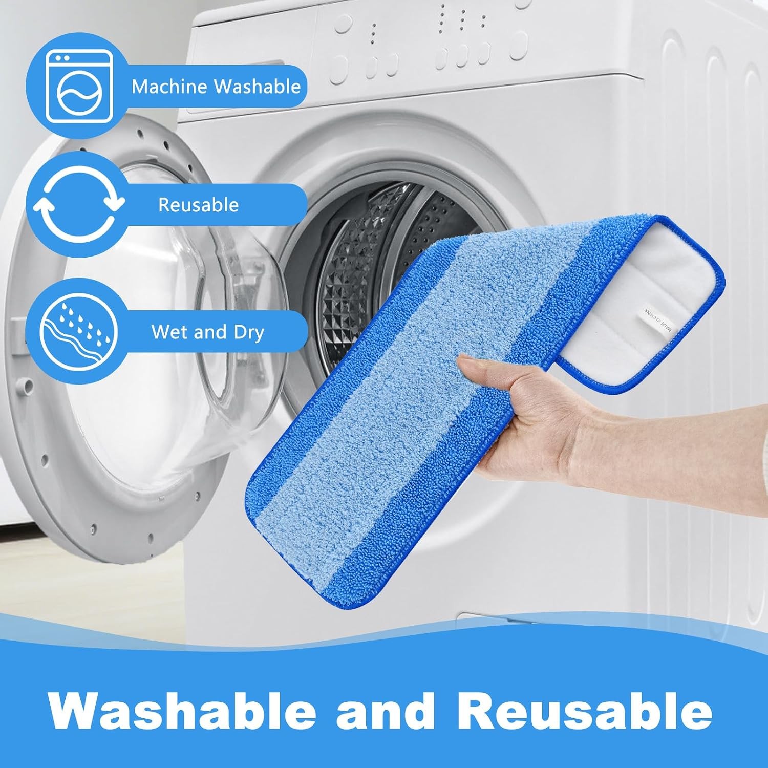 4 Pack Mop Replacement Pads Compatible with Bona Mop,Microfiber Cleaning Pad for