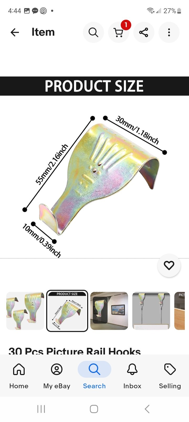 15 Pcs. Sawtooth Picture Hooks Hangers Hooks See Pictures Free Shipping