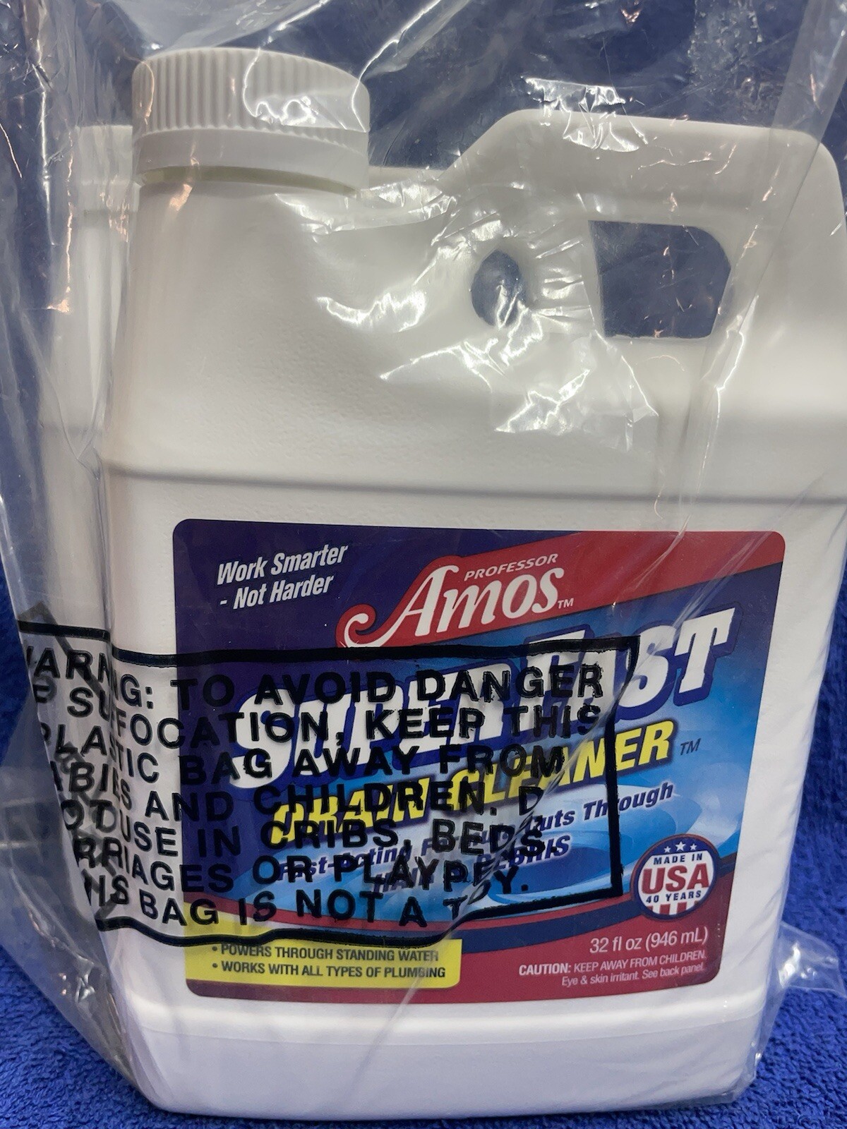 Professor Amos Super Fast Drain Cleaner set/2 32 fl Oz +Faster Flow Super 7 16oz