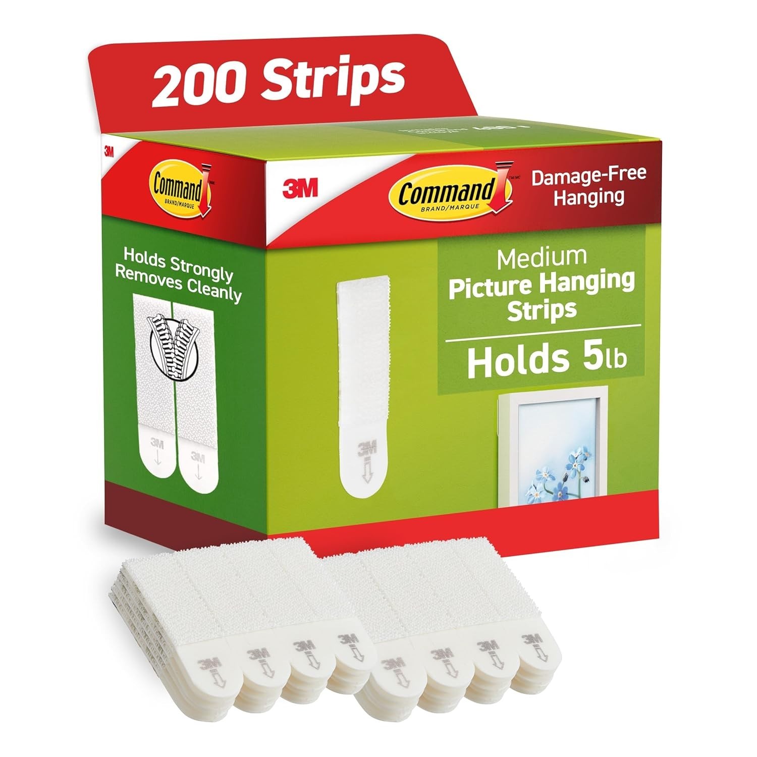 3m Command Picture Hanging Strips 100 Pairs (200 Strips), 5 lb Medium