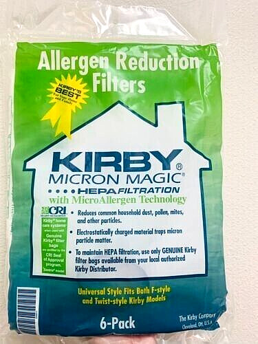 6 Universal HEPA Cloth Bags for Kirby Vacuum F Style Avalir Sentria