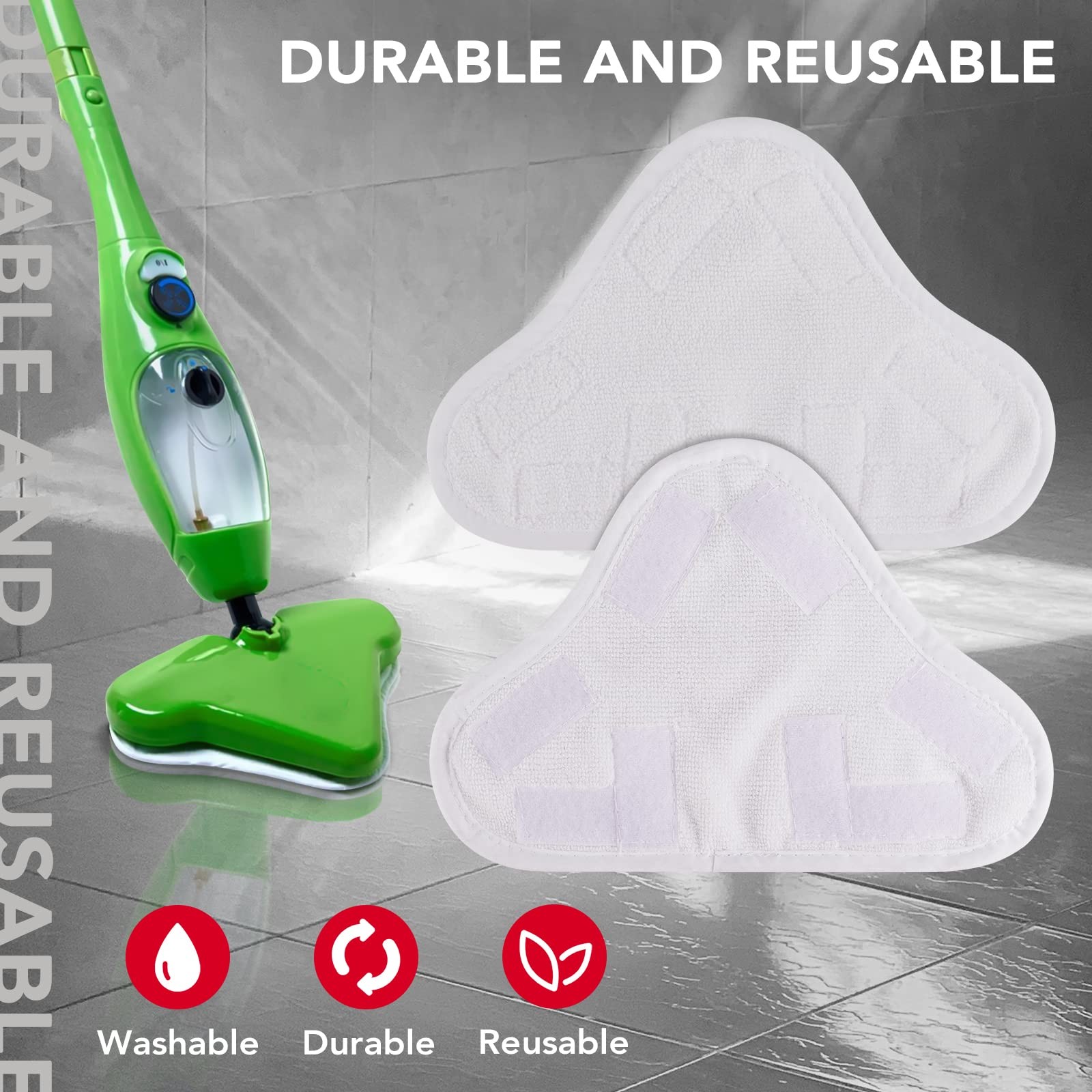 Sgizoku Microfiber Steam Mop Pad Replacement Compatible with H2O H20 Mop X5 Stea
