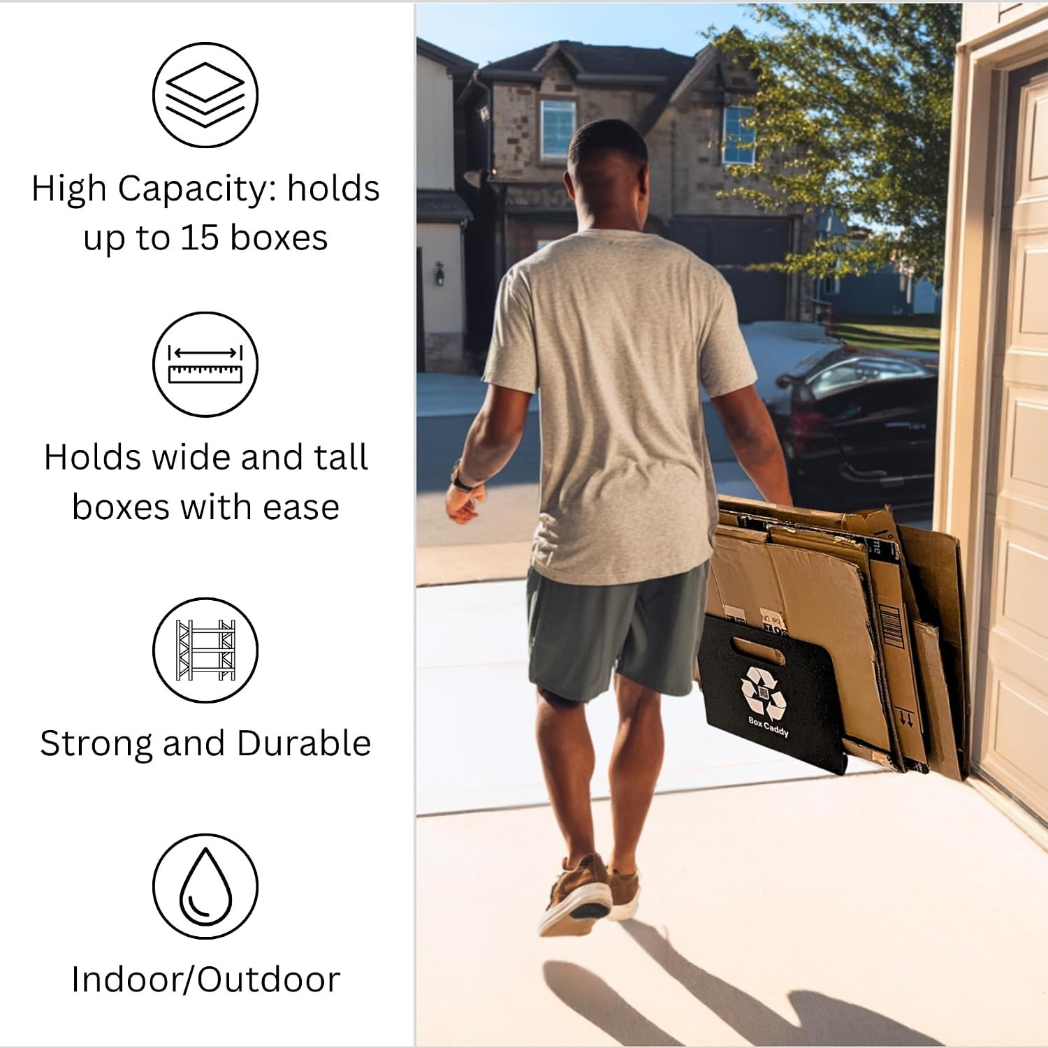 Durable Self-Standing Cardboard Storage Bin – Eliminate Clutter, Eco-Friendly